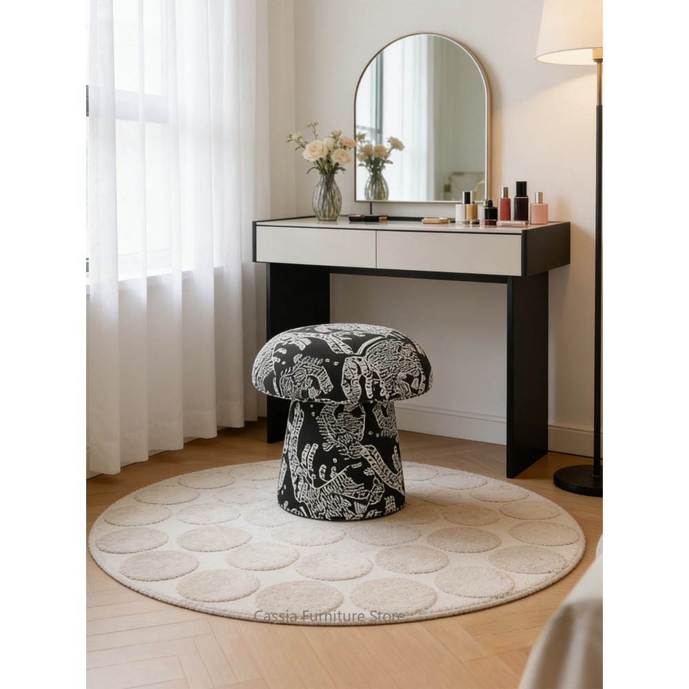 Home Bargains - Mushroom Stool for Bedroom Vanity, Retro