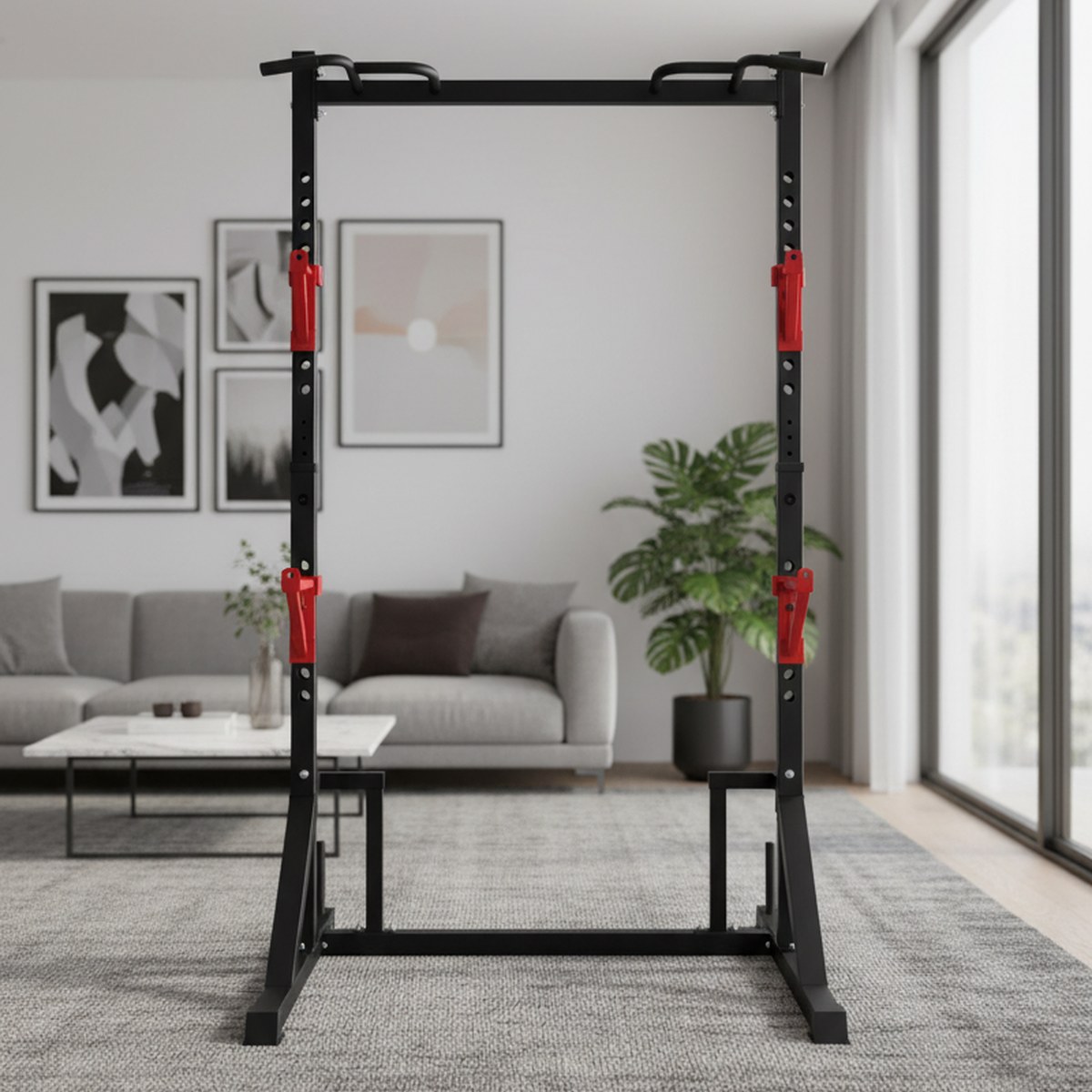 Adjustable Power Rack with Pul - đánh giá và giá Home Bar And Gym