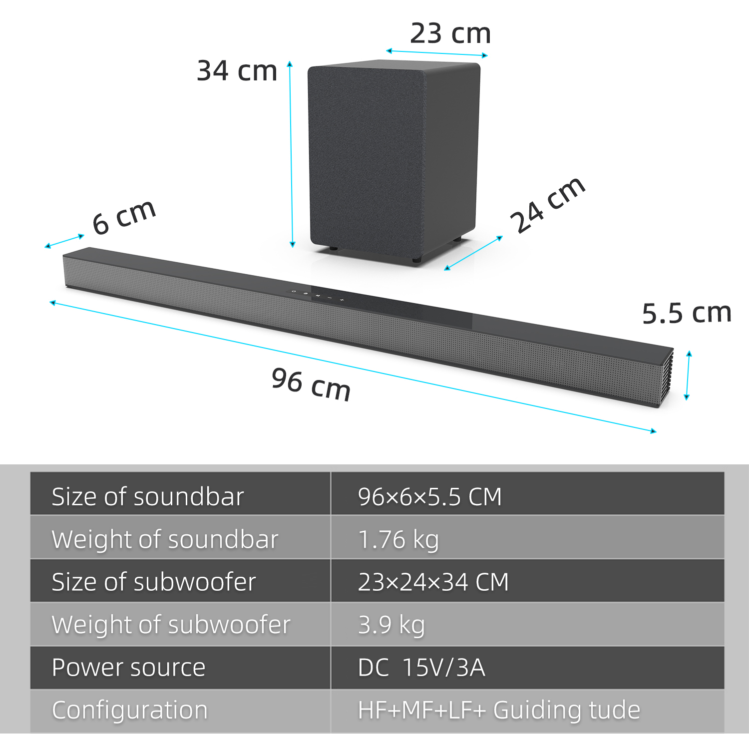 84W TV Sound Bar with Subwoofe - đánh giá và giá Home Bar And Theater