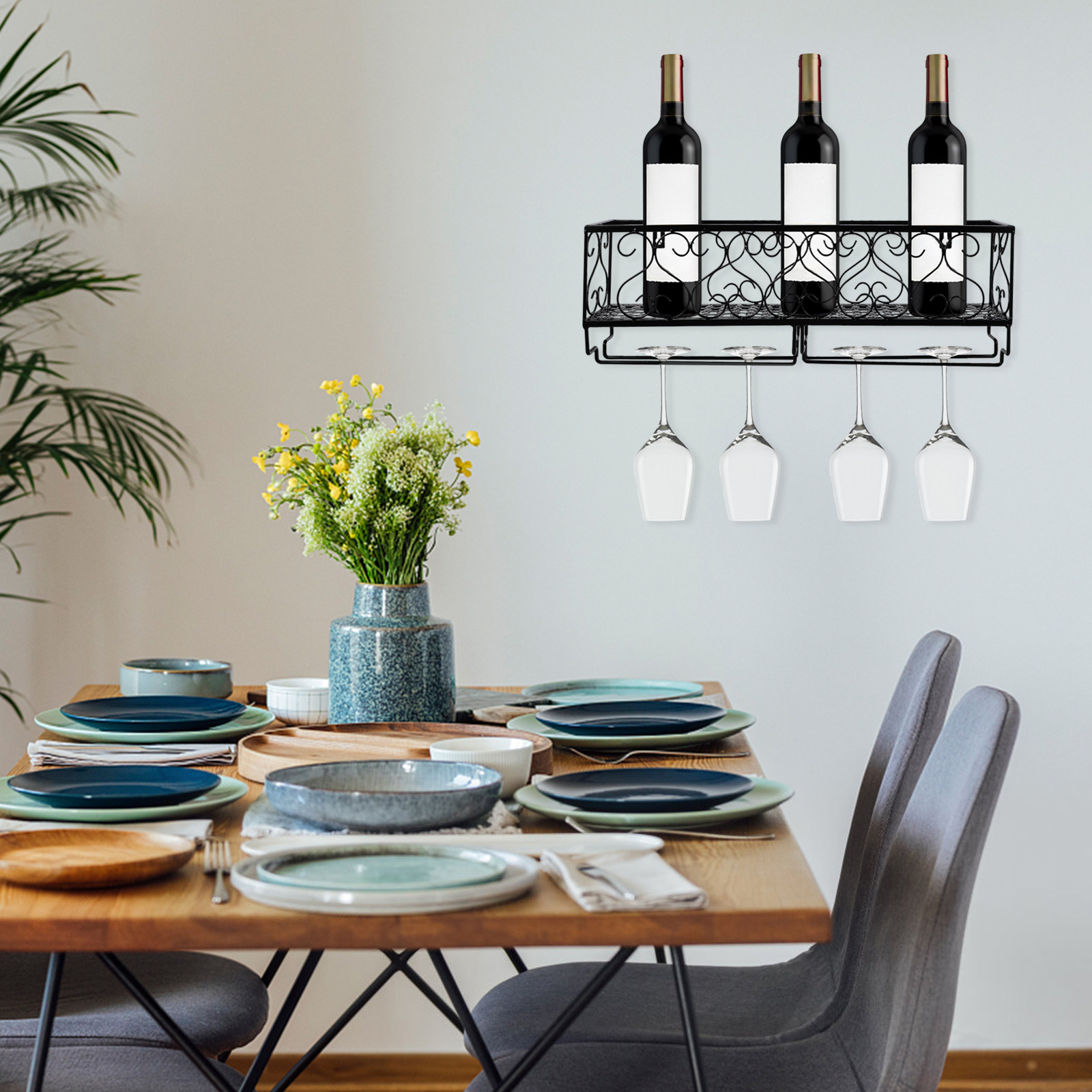 1Pcs Wall Mount Wine Bottle Ra - đánh giá và giá Home Bar Stand