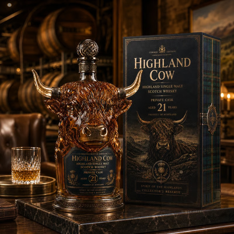 Highland Cow Shaped Glass Whis - đánh giá và giá Home Bargains