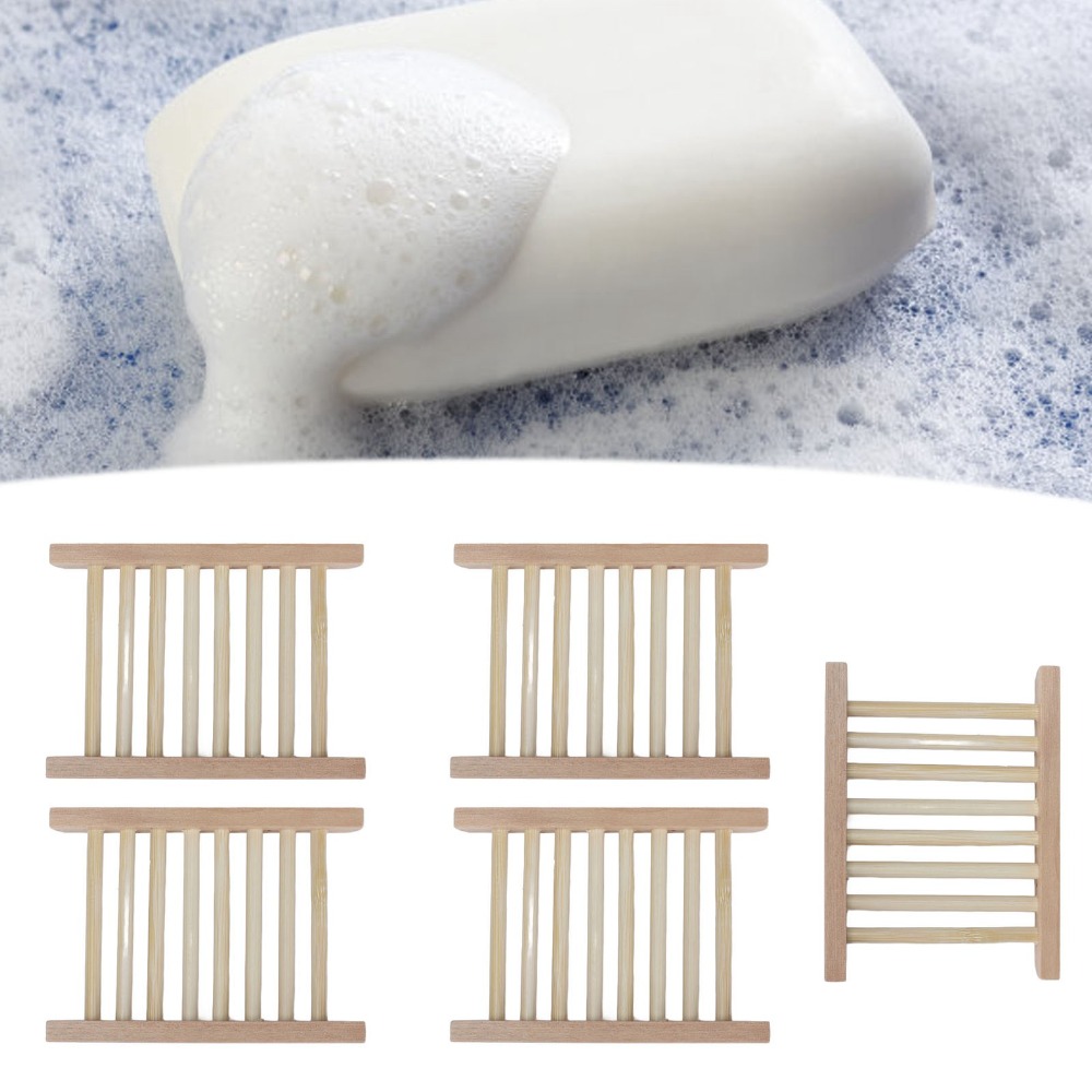 5 PCS Natural Wood Soap Dish S - đánh giá và giá Home Bar Supplies