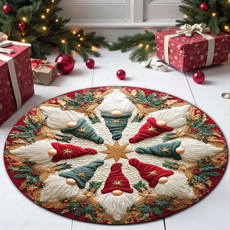 Christmas Gnome Round Doormat, - đánh giá và giá Home Bargains