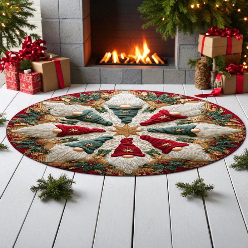 Christmas Gnome Round Doormat, - đánh giá và giá Home Bargains