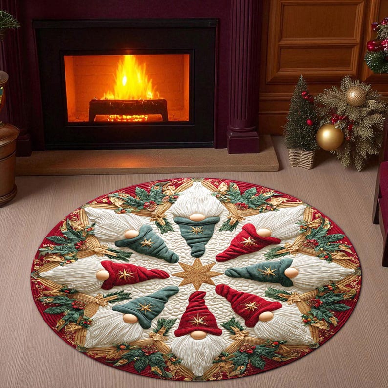 Christmas Gnome Round Doormat, - đánh giá và giá Home Bargains