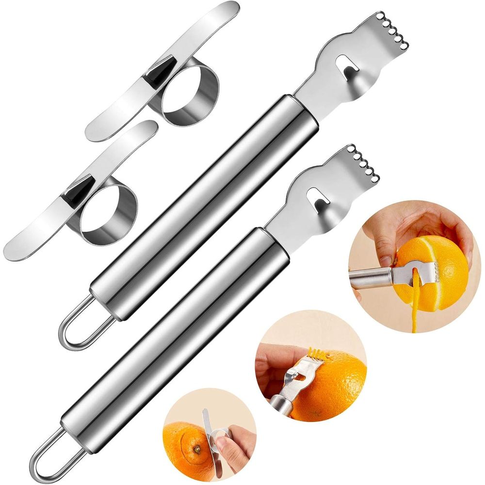4-Piece Stainless Steel Lemon  - đánh giá và giá Peeler Channel Knife
