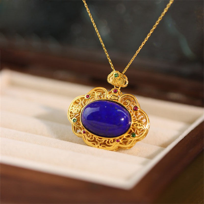 Classical lapis lazuli necklac - đánh giá và giá Bar Cart Gold
