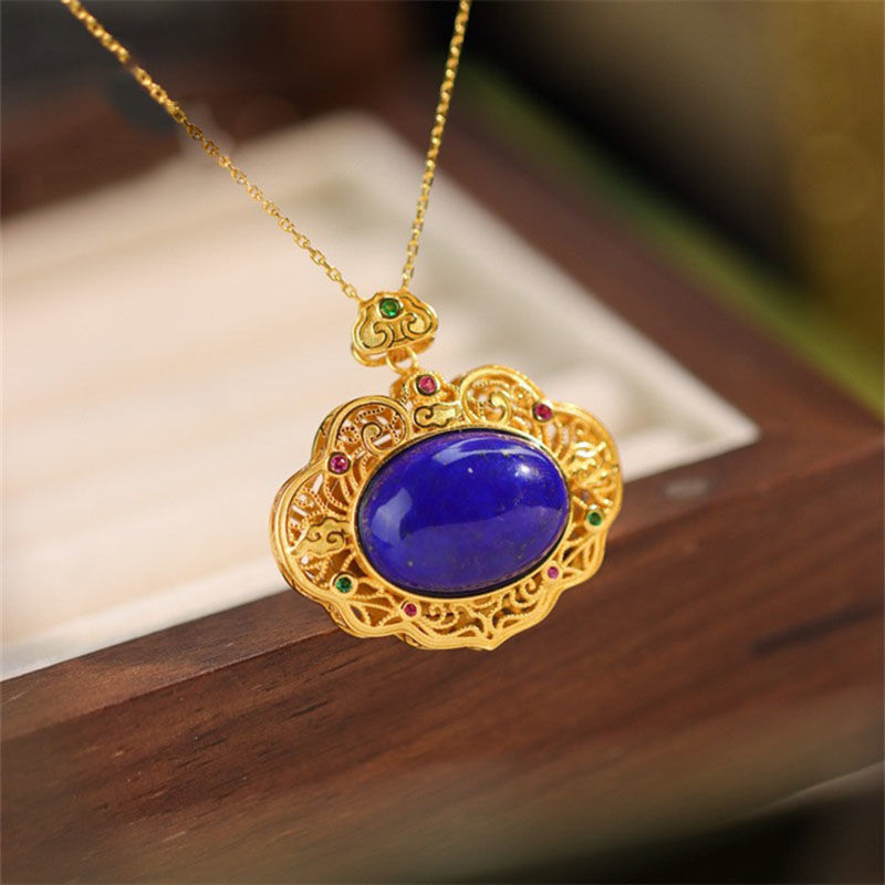 Classical lapis lazuli necklac - đánh giá và giá Bar Cart Gold