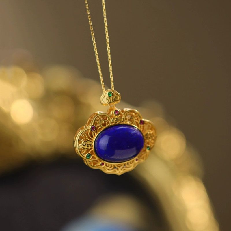 Classical lapis lazuli necklac - đánh giá và giá Bar Cart Gold