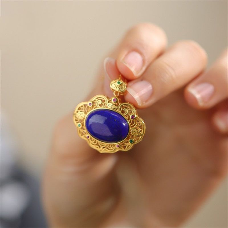 Classical lapis lazuli necklac - đánh giá và giá Bar Cart Gold