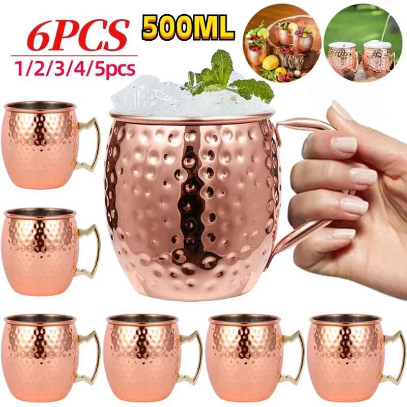 1-6PCS Cocktail Wine Cup Mosco - đánh giá và giá Mule Copper Mug