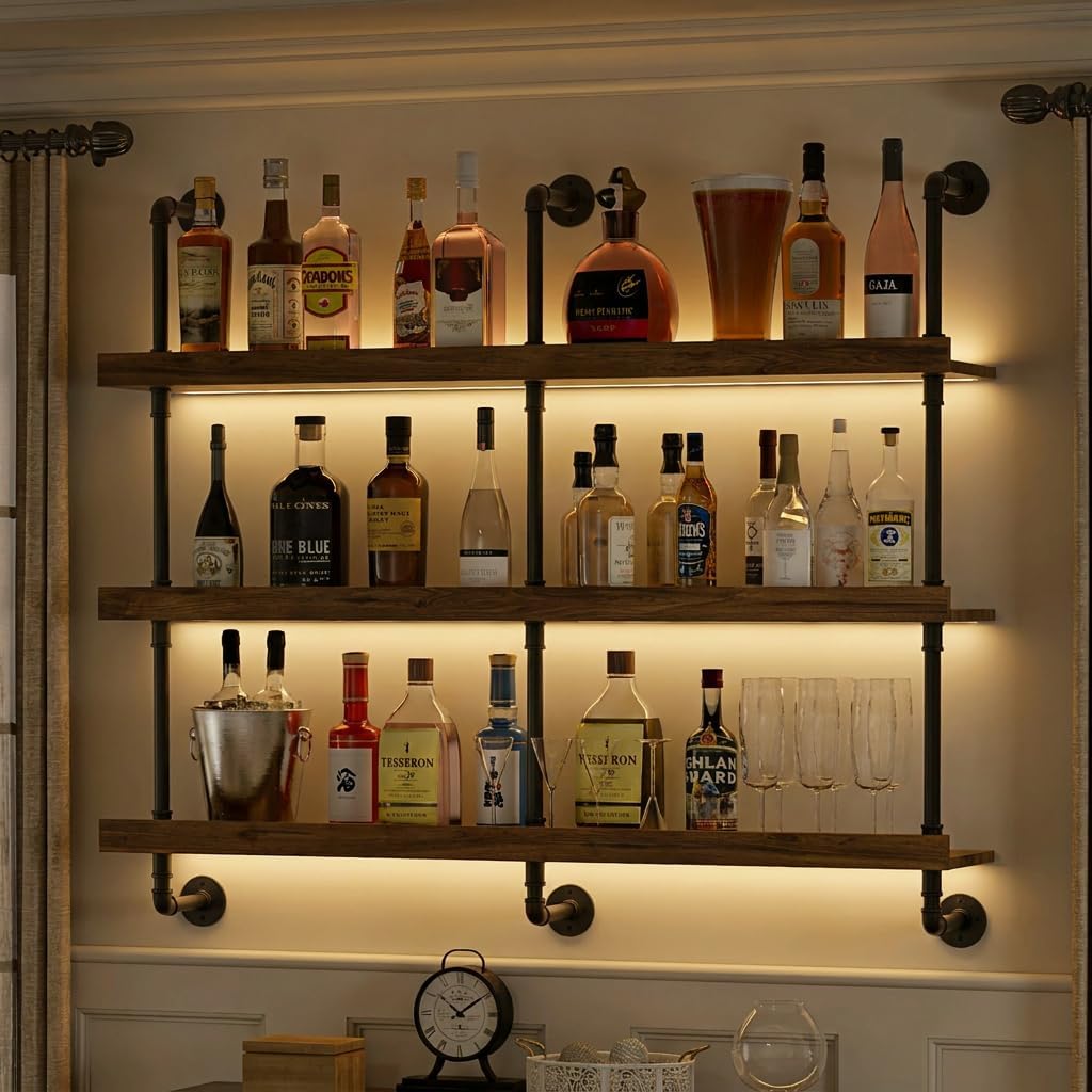 Wall Mounted Wine Rack With LE - đánh giá và giá Home Bargains