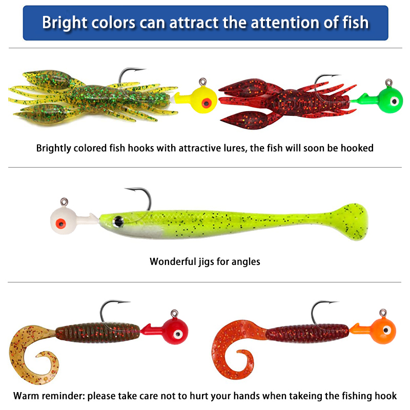 60 Cái/túi Dẫn Jig Đầu Móc Câu - đánh giá và giá Jigger Double Sided