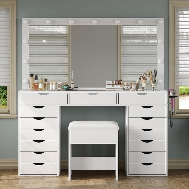 Yanosaku Vanity Desk with Mirr - đánh giá và giá Home Bargains