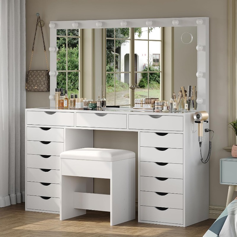 Yanosaku Vanity Desk with Mirr - đánh giá và giá Home Bargains